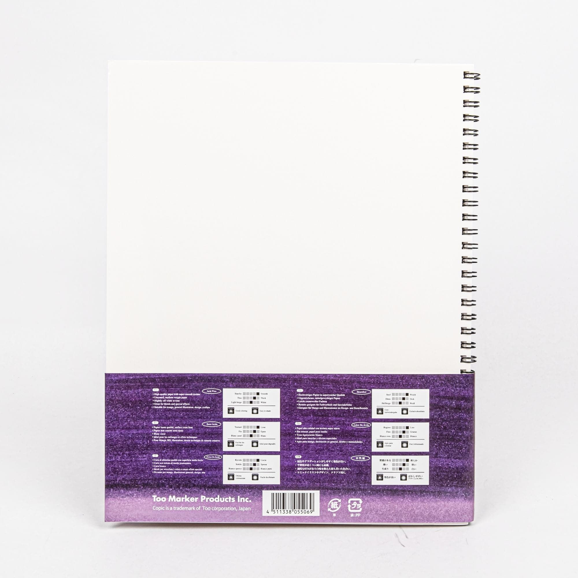 The Copic Sketchbook L size. 240x305mm. 30 Sheets. Spiral Bound