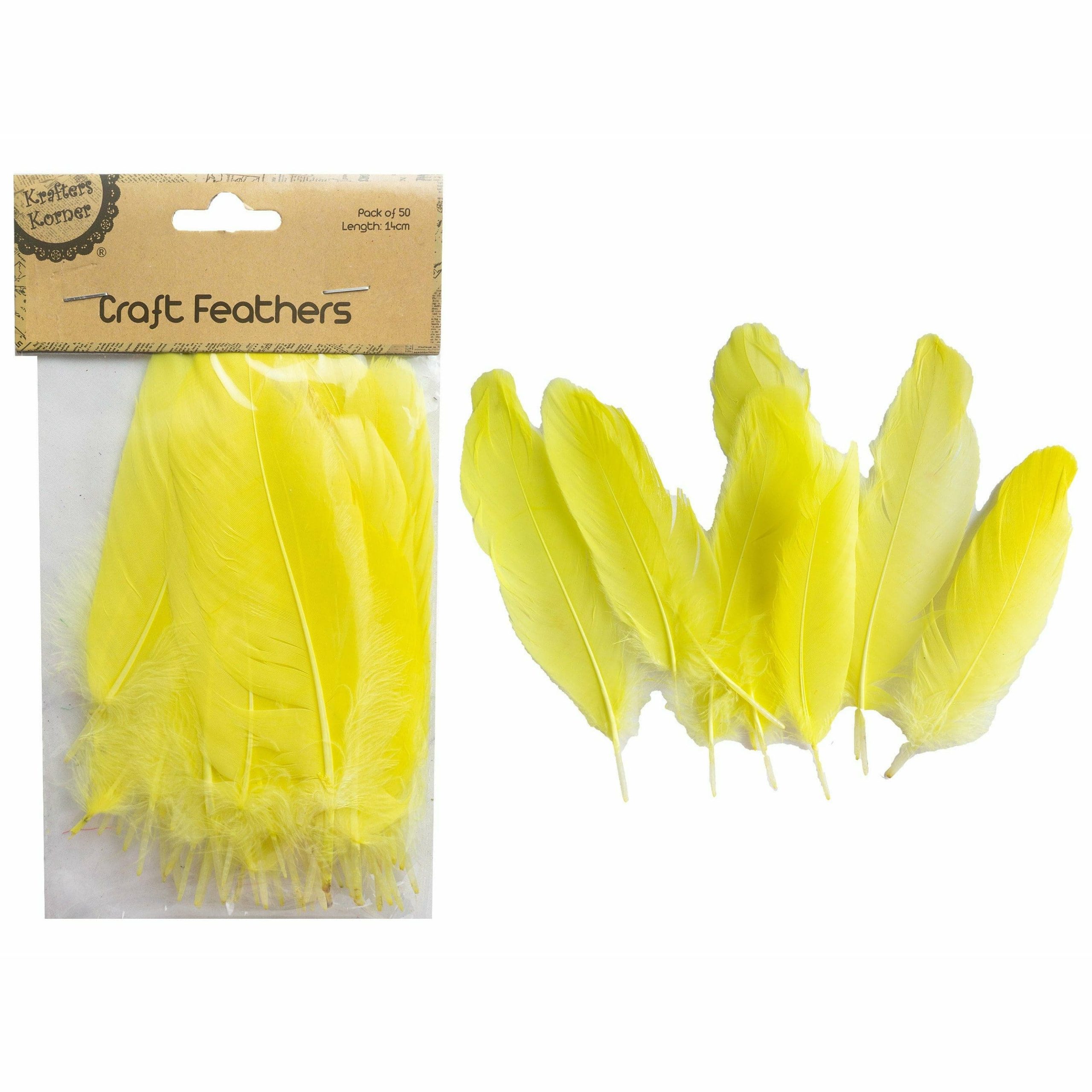 Elevate Your lifestyle: Krafters Korner Craft 14cm Yellow Feathers
