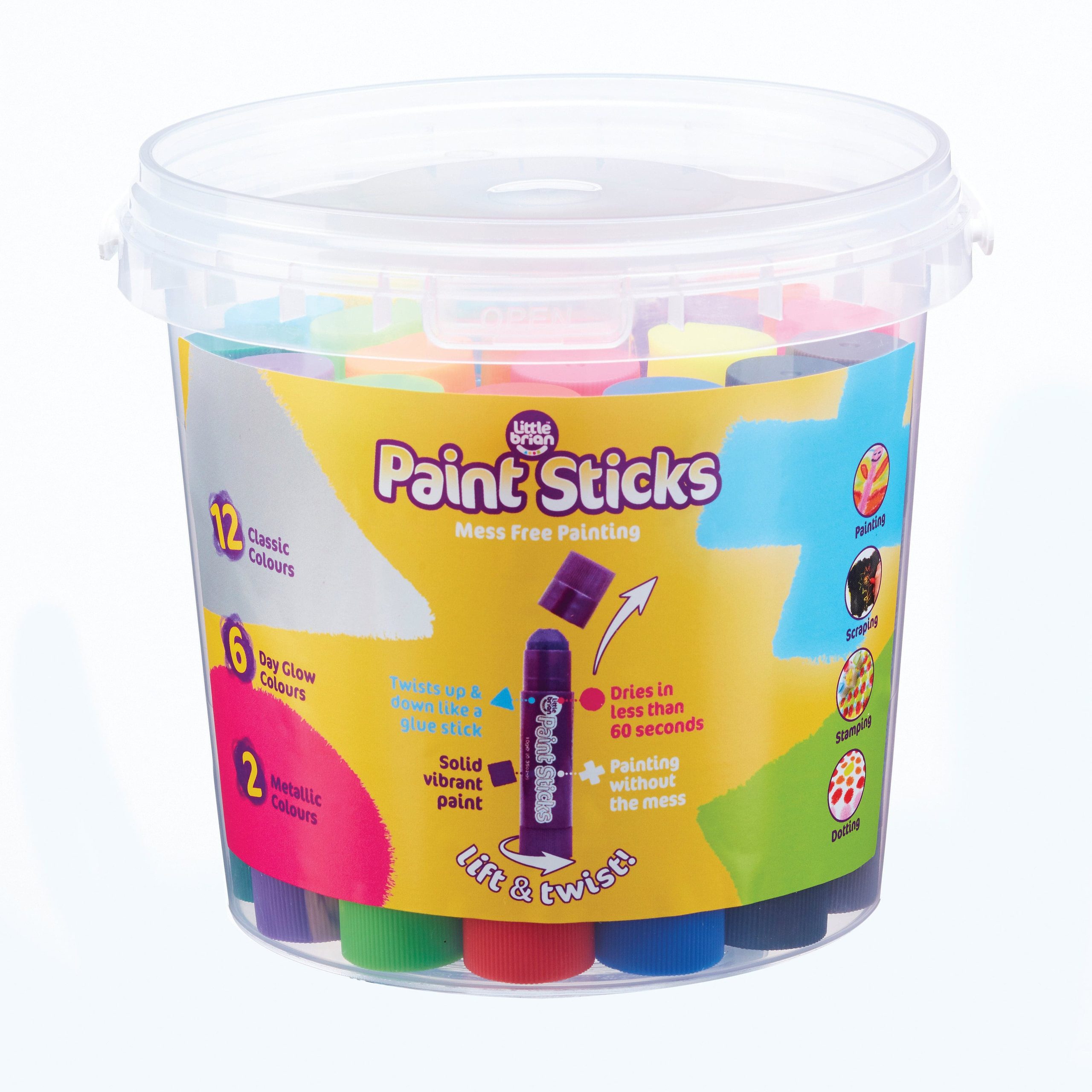 Experience High-End Products at Affordable Prices on Our Little Brian Paint  Sticks Bucket - Assorted 20 pk Mod