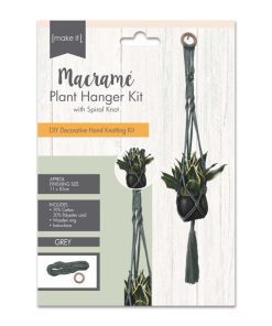 Go to our website for the best Macrame Plant Hanger Kit- With Spiral Knot-  Grey 11X83cm 269 at an unbeatable price