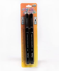 Marvy Uchida Calligraphy Markers 2/Pkg-Black 2.5 & 3.0mm Tips 956