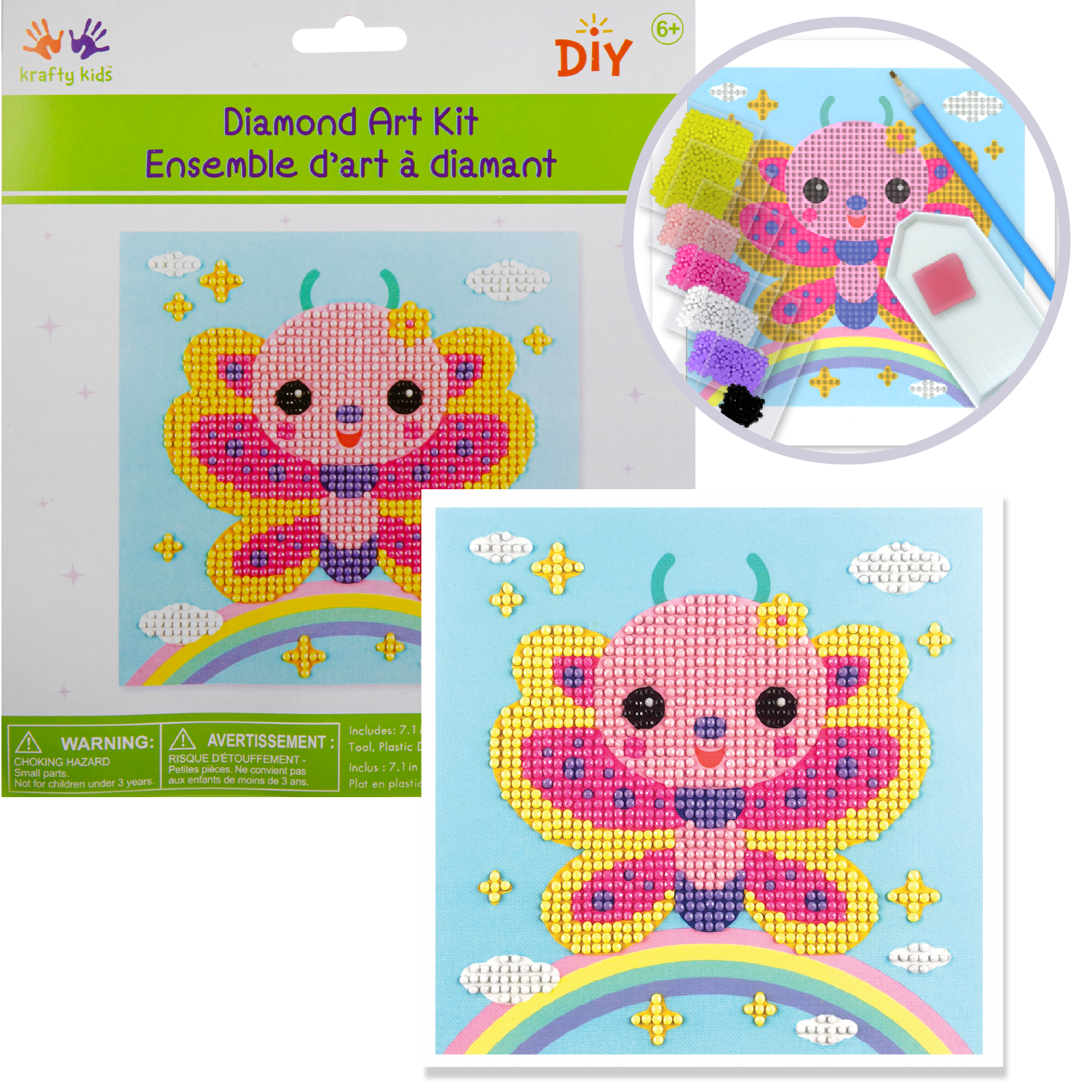 Explore our MultiCraft Krafty Kids Kit: DIY Diamond Art Kit-Butterfly  Rainbow MultiCraft range at reasonable prices