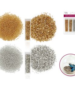 MultiCraft Craft Décor: Micro Beads & Deco Flakes-Gold and Silver (4 Pack)  MultiCraft Shop with Confidence