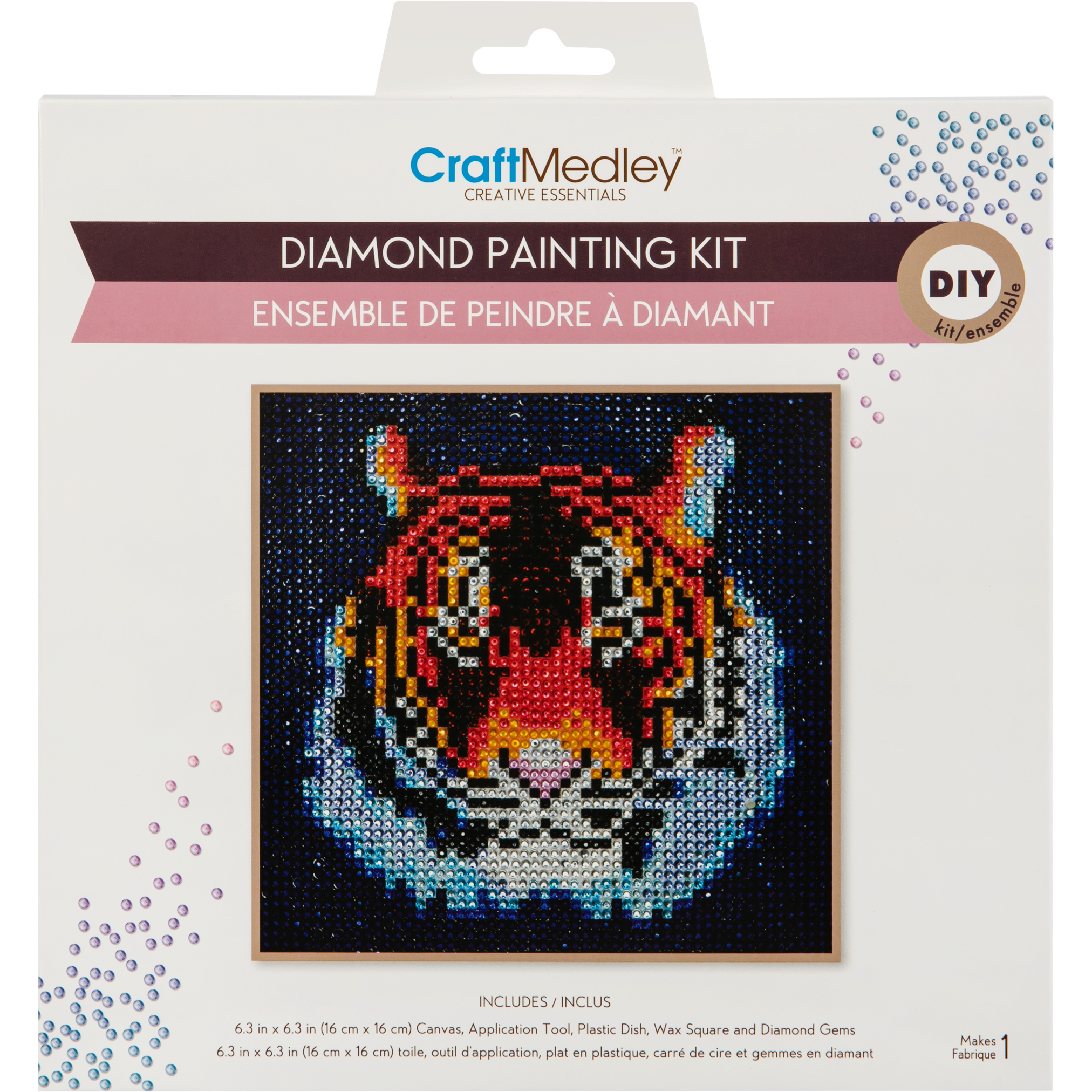 Shop for the best bargains at MultiCraft Craft Medley Kit: DIY Diamond  Painting Kit-Tiger MultiCraft