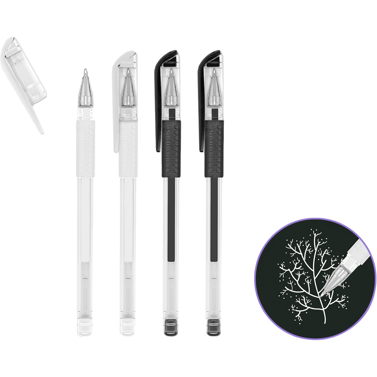 Get High-End products at Affordable Costs with our MultiCraft Scrapbook Gel  Pens: Acidfree and Photosafe-Black & White Mix (4 Pack) MultiCraft