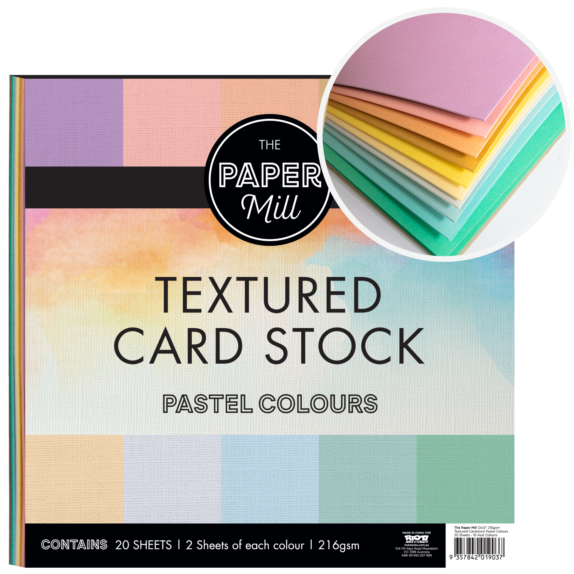 Check out our website to find the best Paper Mill 12 x 12 inch 216gsm Textured  Cardstock Pastel Colours 20 Sheets 737B at the most affordable price