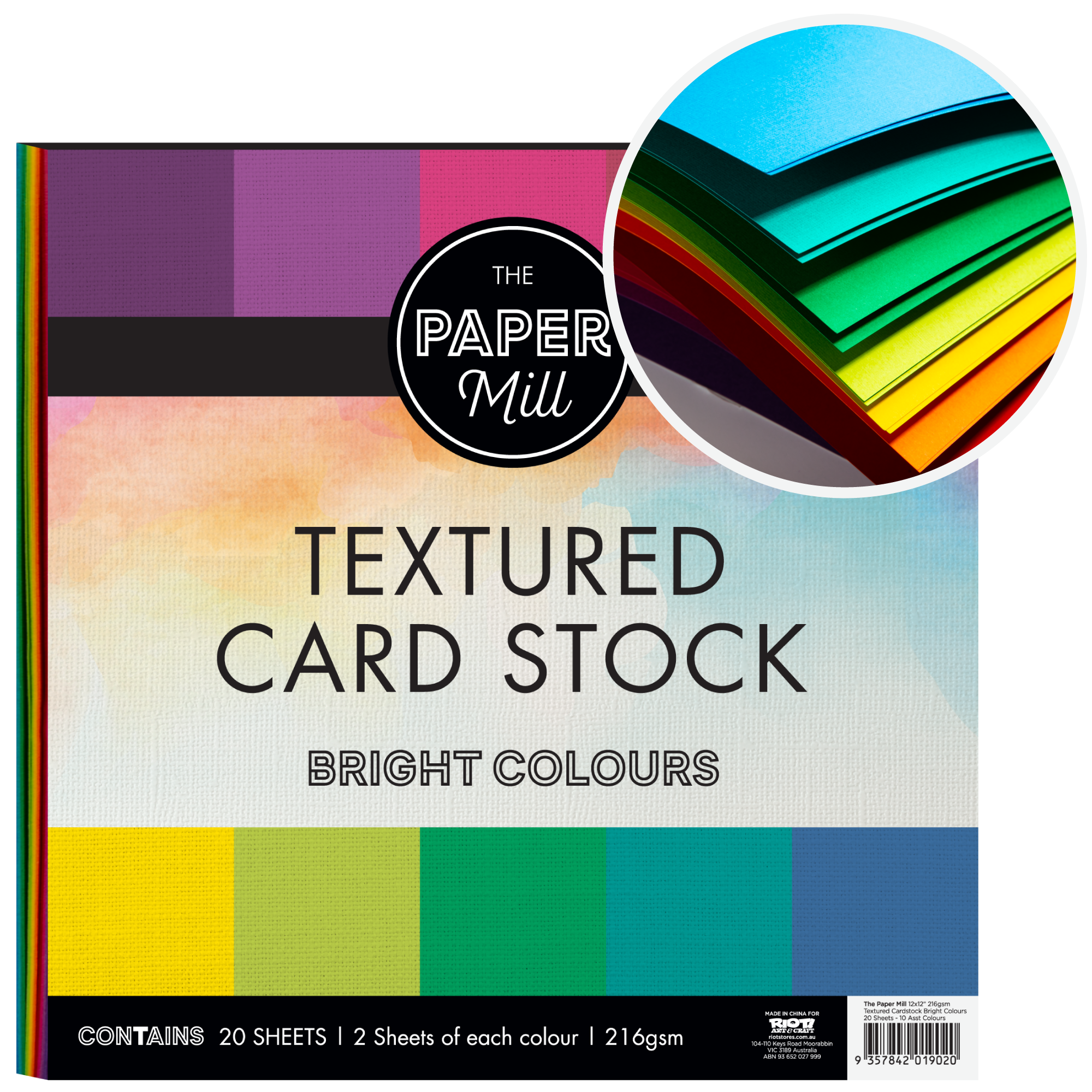 The Paper Mill 12 x 12 inch 216gsm Textured Cardstock Bright Colours 20  Sheets 737B brand is an excellent price for the money