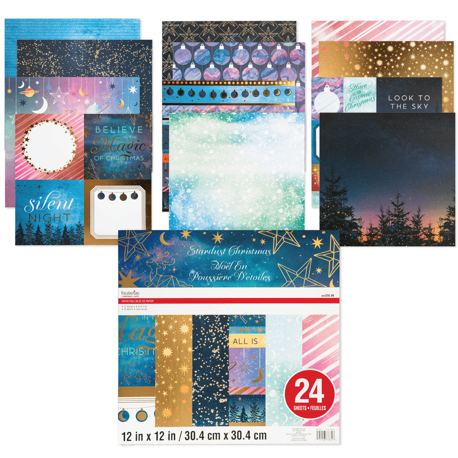 Lot of 2 Recollections Craft It Printed Banner Paper Pad - 24 sheets each
