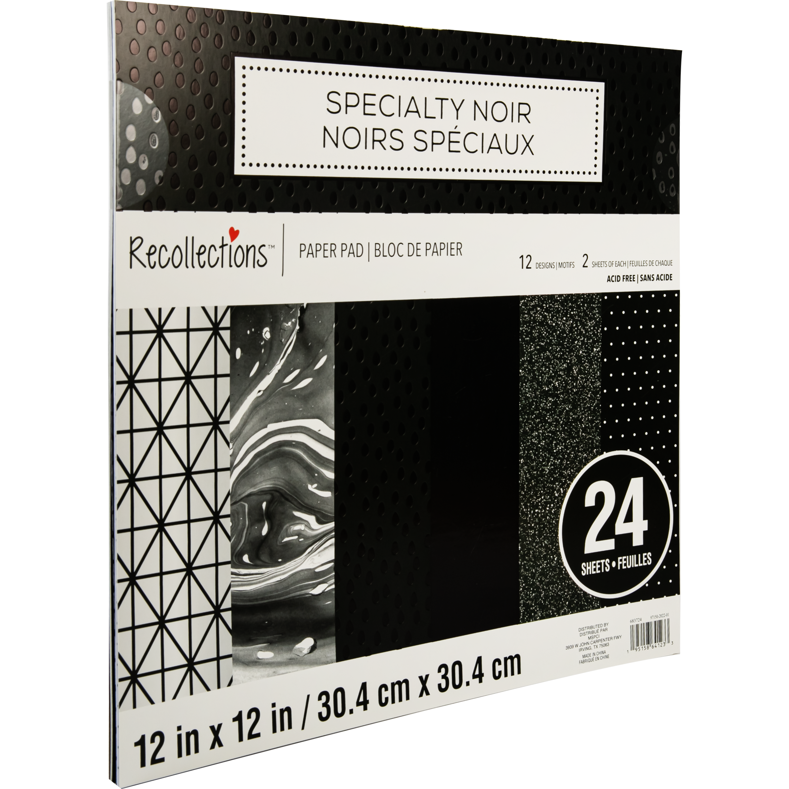 The Newest Collection of Recollections Specialty Noir 12X12 Inch Printed  220gsm Paper Pad 48 sheets 763