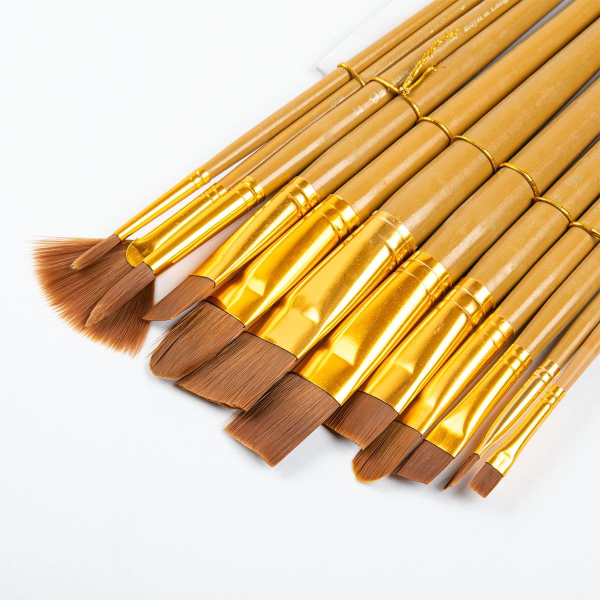 759 Golden Taklon Flat Brush - Synthetic Bristle with Blue Painted