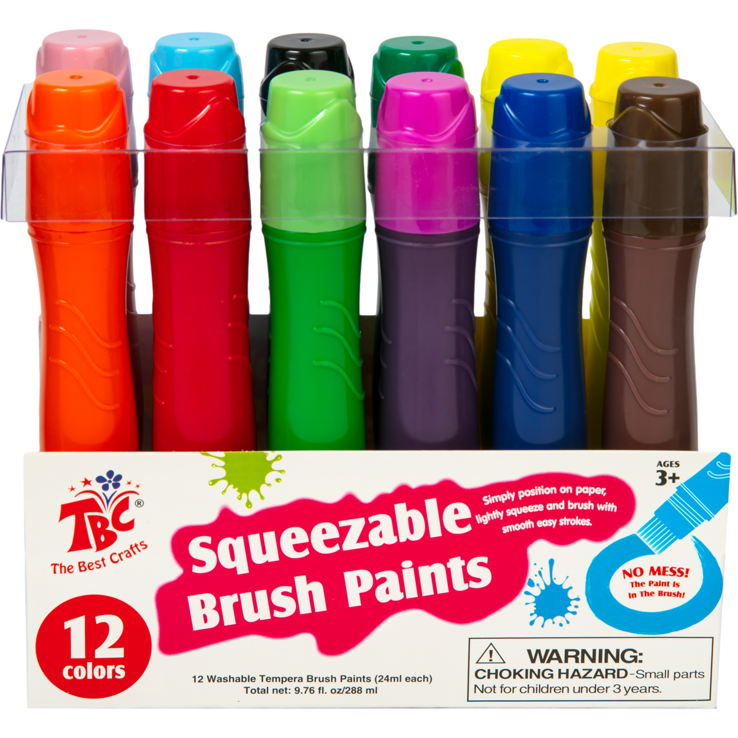 TBC The Best Crafts Washable Tempera Paint for Kids, 6 Sparkle