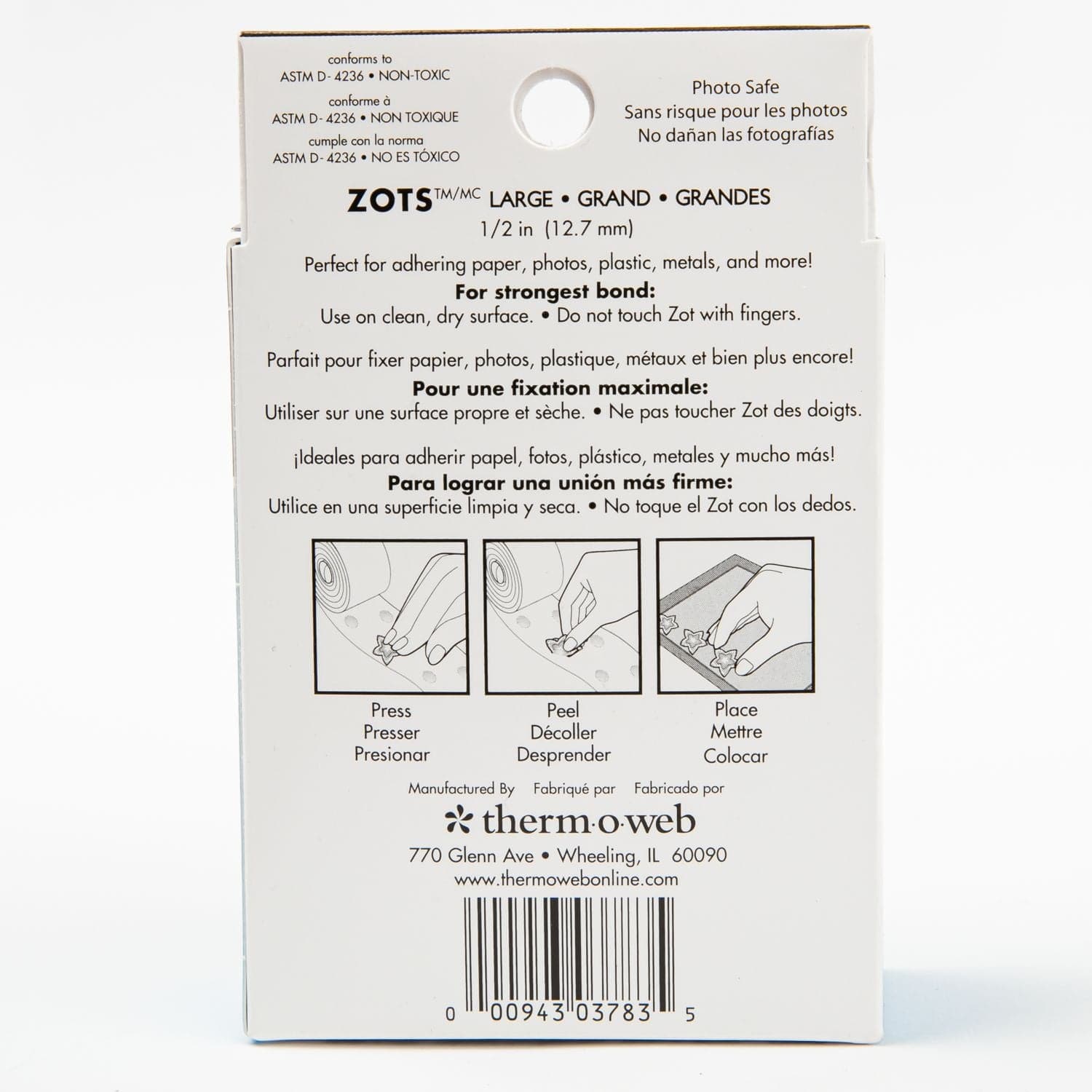 Therm-O-Web Large Craft ZOTs Adhesive Dots - Clear, Large, Pkg of 250