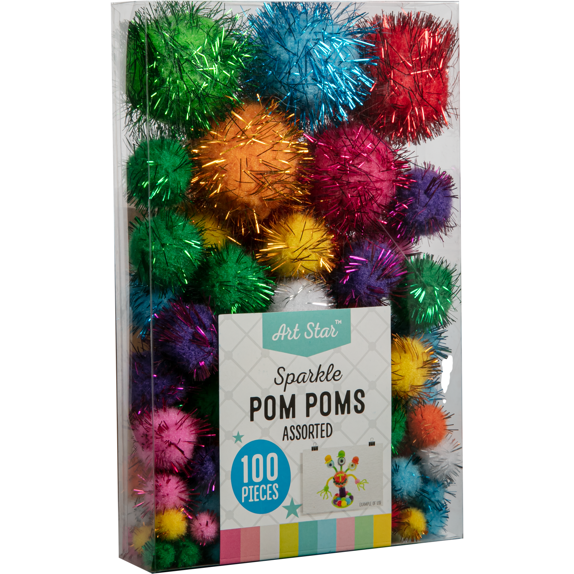 Art Star Assorted Sparkle Pom Poms (100 Pieces) 719 Discover Our