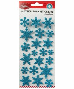 Whaline Winter Glitter Foam Sticker Kit 350Pcs Blue White