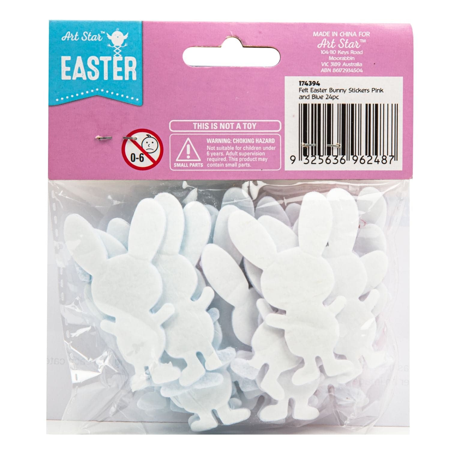 Get the best price on Art Star Easter Felt Bunny Stickers Pink and Blue  24pc 719